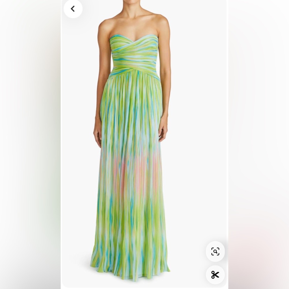 ISO!!!!!! Ml Monique Lhuillier Mila Chiffon Gown Green and Pink